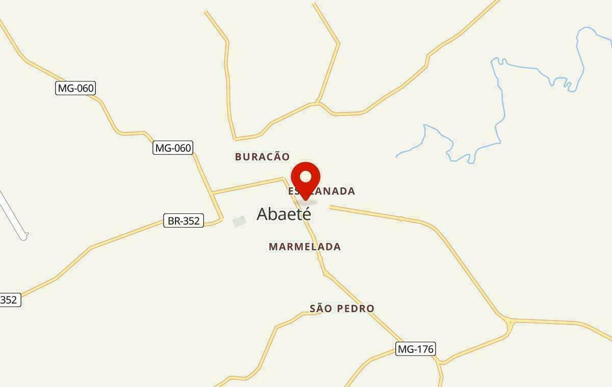 Mapa de Abaeté em Minas Gerais