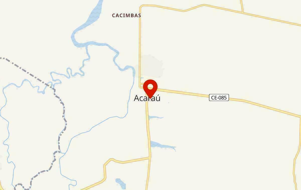 Mapa de Acaraú no Ceará