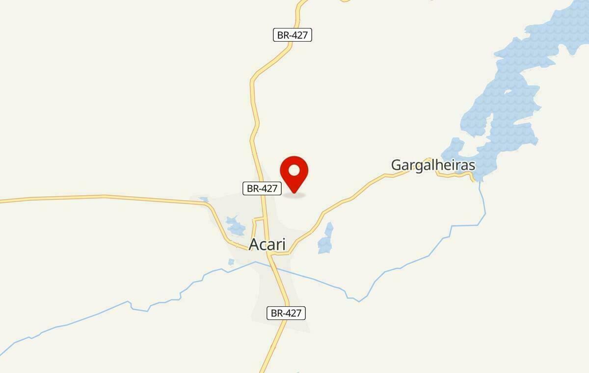 Mapa de Acari no Rio Grande do Norte
