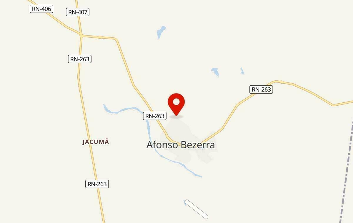Mapa de Afonso Bezerra no Rio Grande do Norte