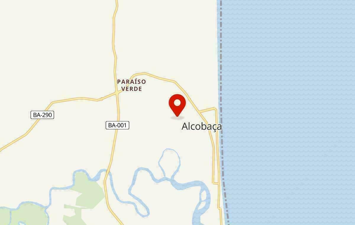 Mapa de Alcobaça na Bahia