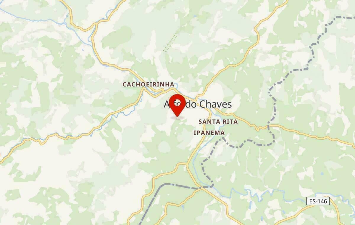 Mapa de Alfredo Chaves no Espírito Santo