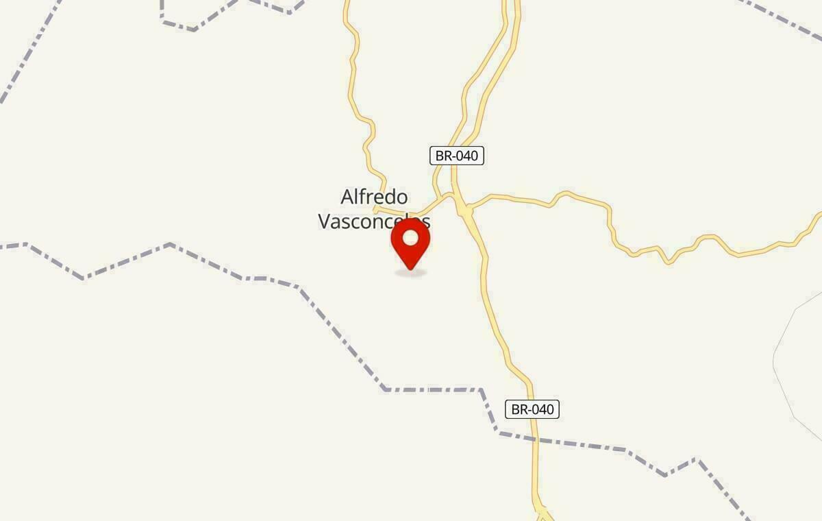 Mapa de Alfredo Vasconcelos em Minas Gerais