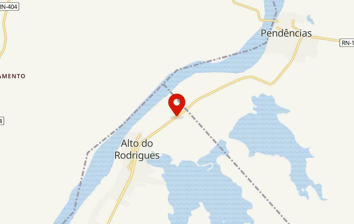 Mapa de Alto do Rodrigues no Rio Grande do Norte