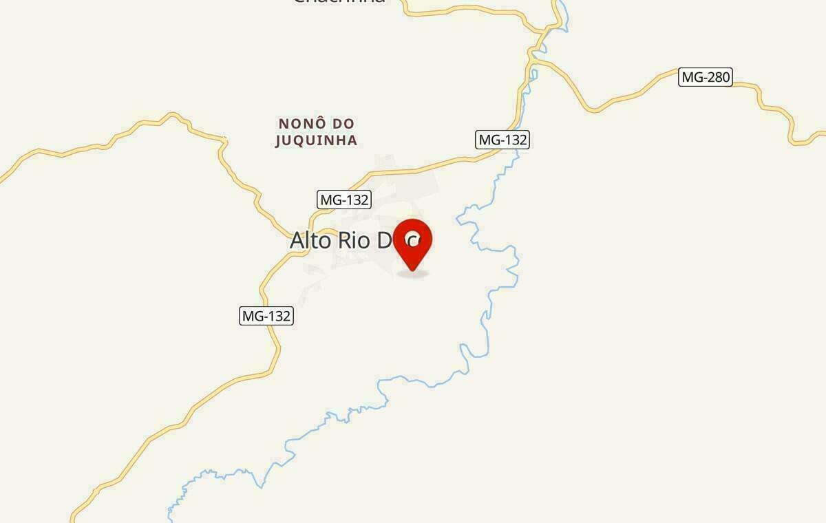 Mapa de Alto Rio Doce em Minas Gerais