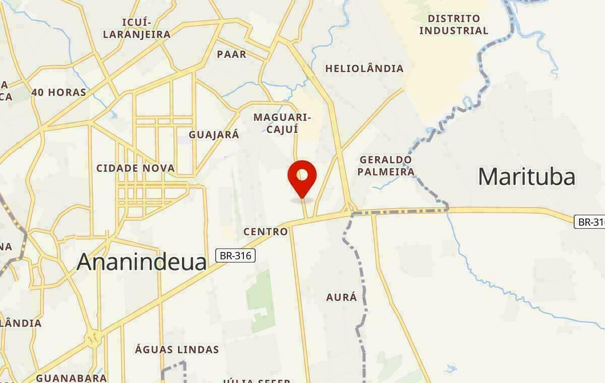 Mapa de Ananindeua no Pará