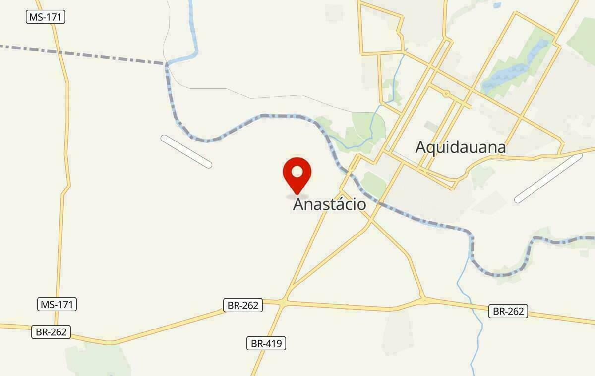 Mapa de Anastácio no Mato Grosso do Sul