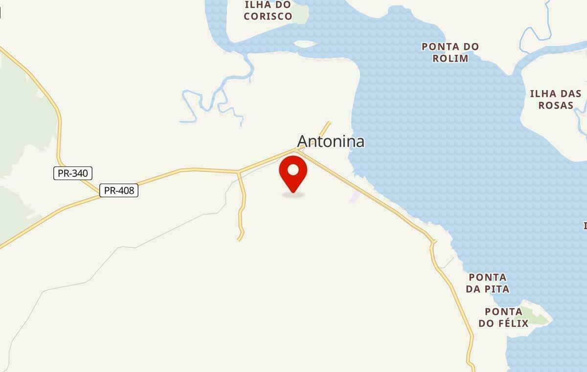 Mapa de Antonina no Paraná