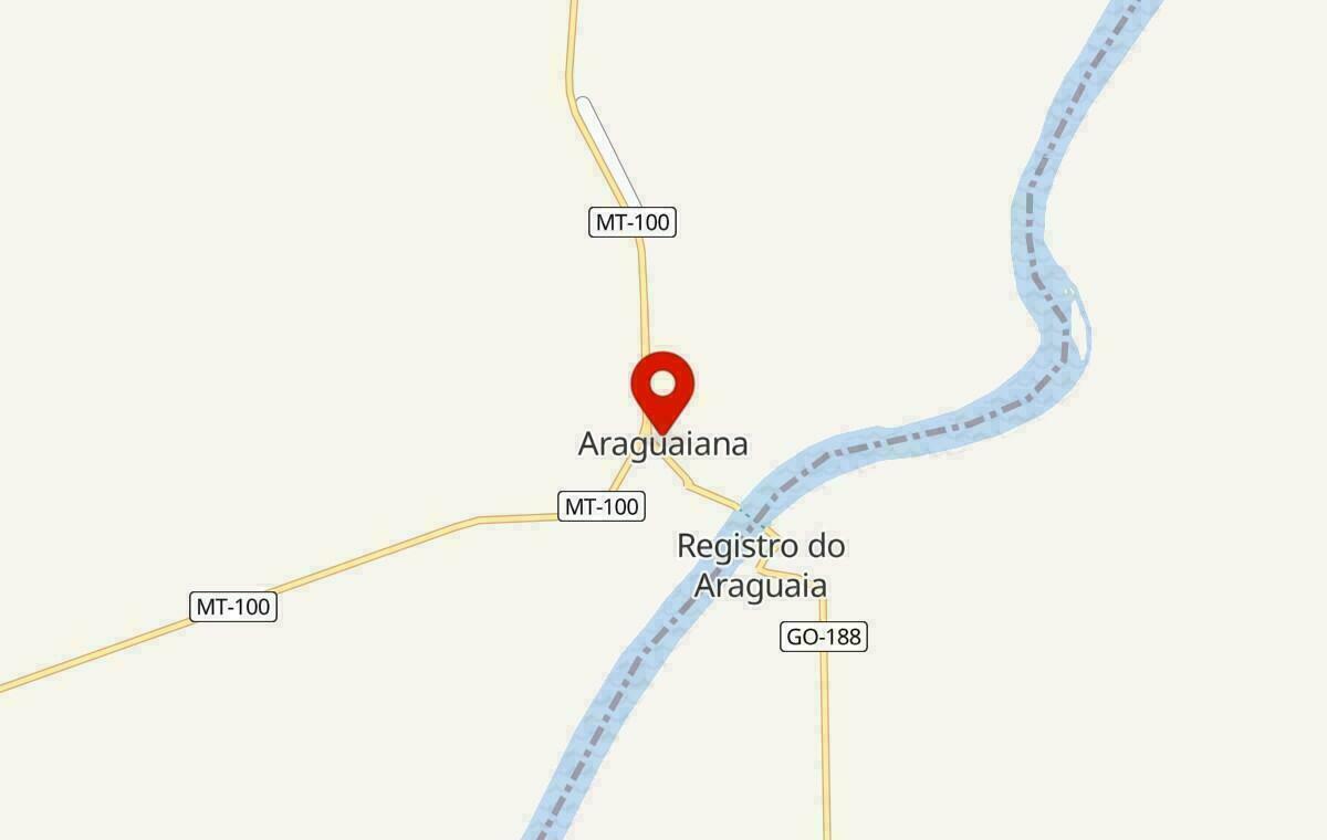 Mapa de Araguaiana no Mato Grosso