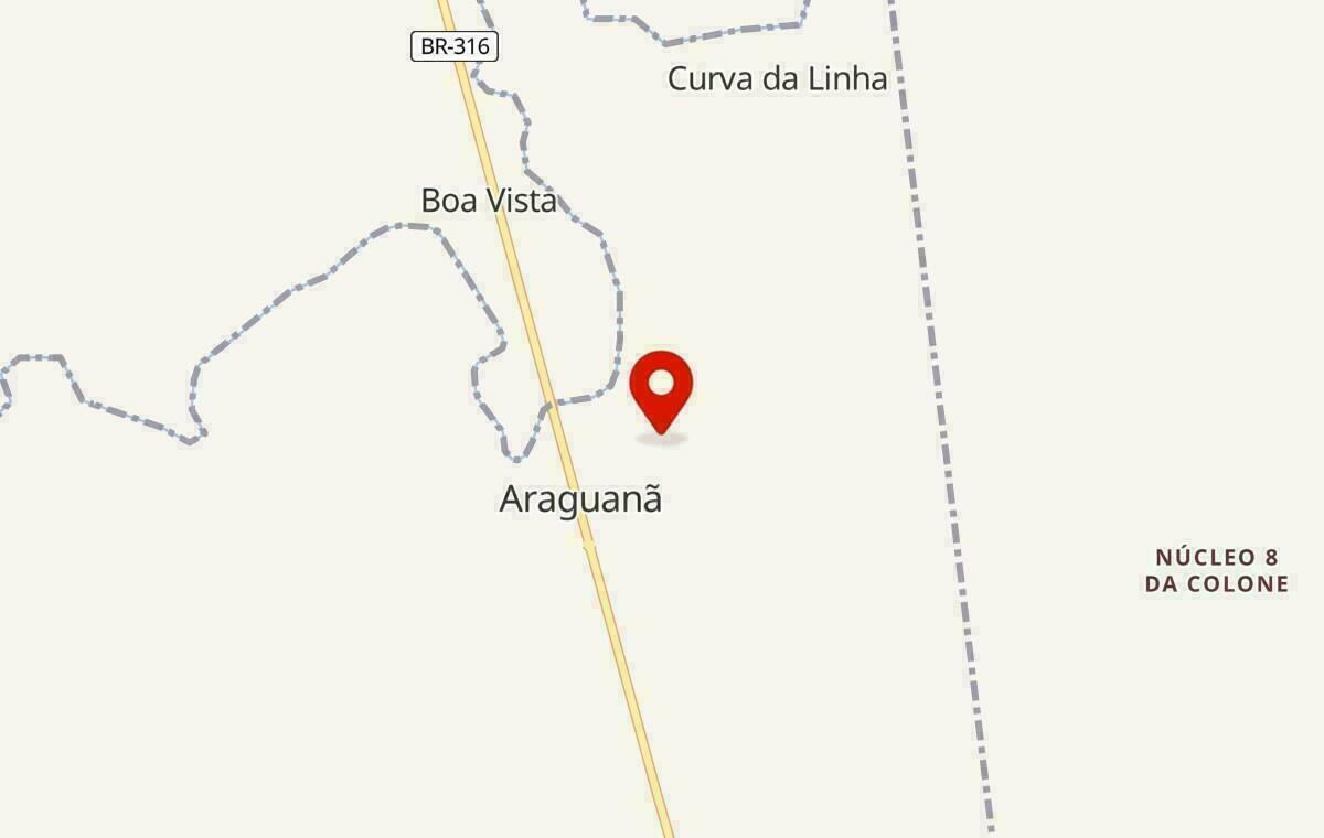 Mapa de Araguanã no Maranhão