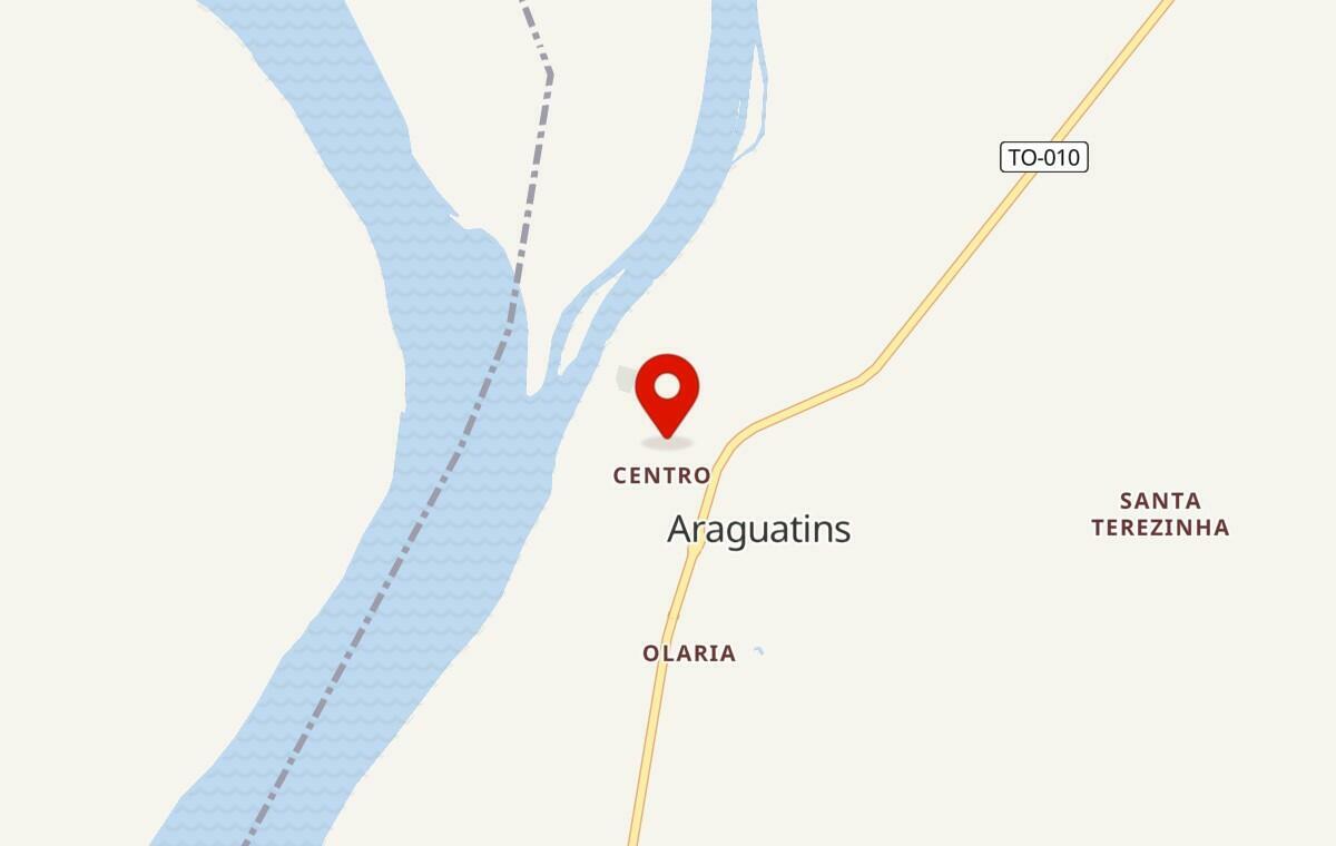 Mapa de Araguatins no Tocantins