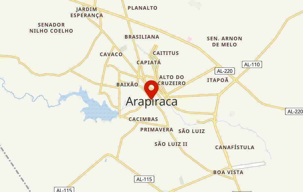 Mapa de Arapiraca em Alagoas