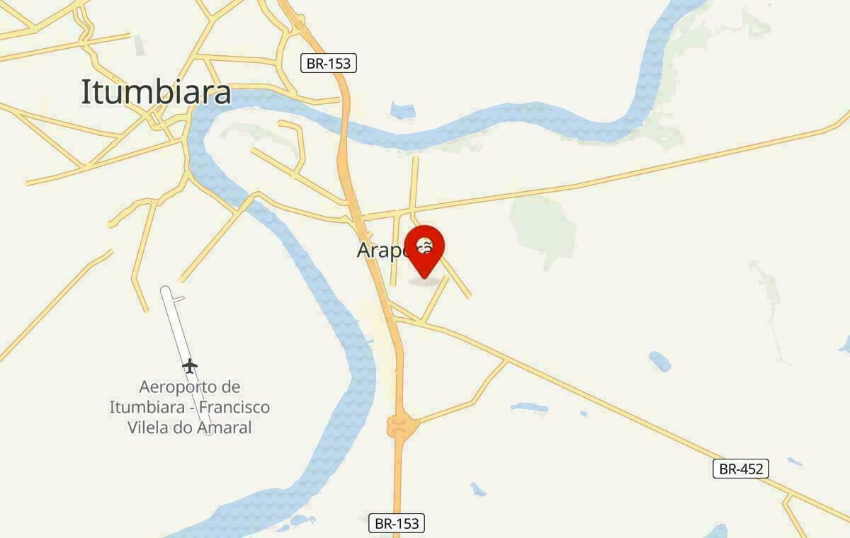Mapa de Araporã em Minas Gerais