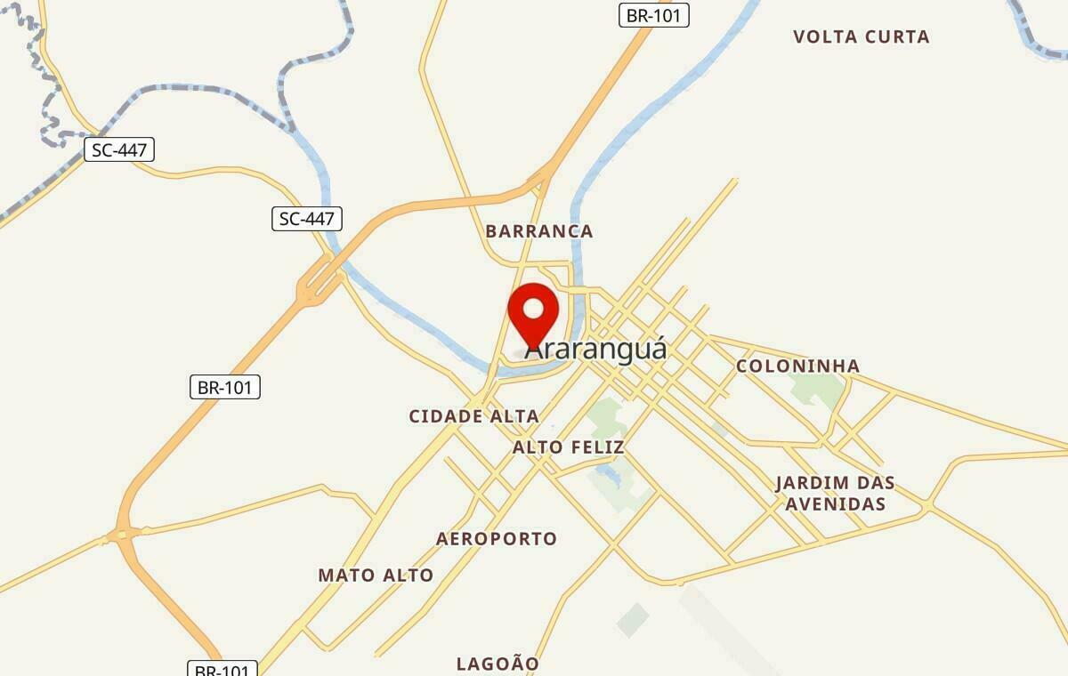Mapa de Araranguá em Santa Catarina