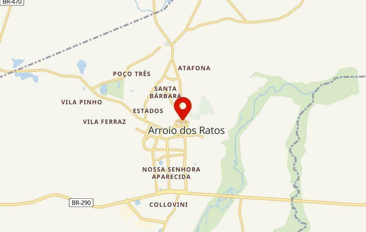 Mapa de Arroio dos Ratos no Rio Grande do Sul