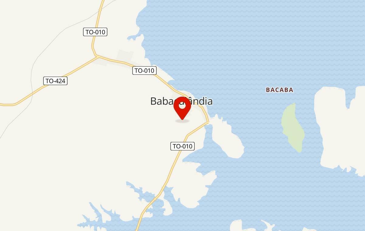 Mapa de Babaçulândia no Tocantins