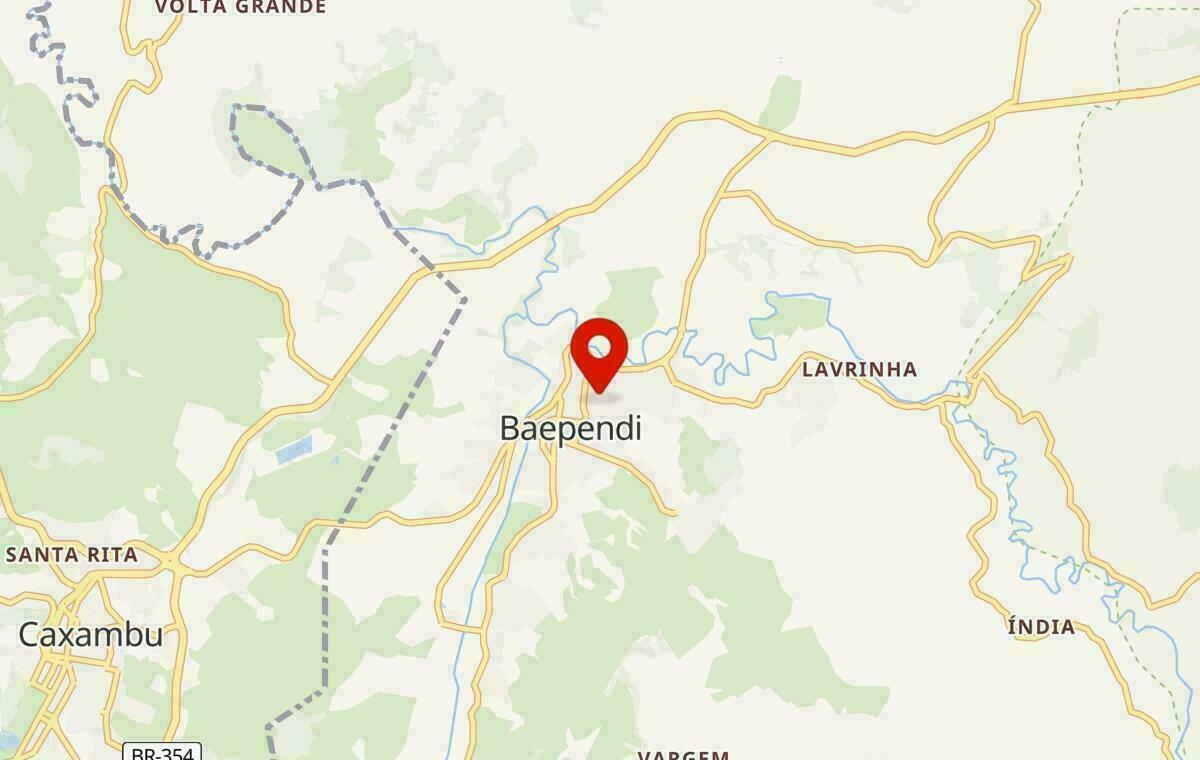 Mapa de Baependi em Minas Gerais