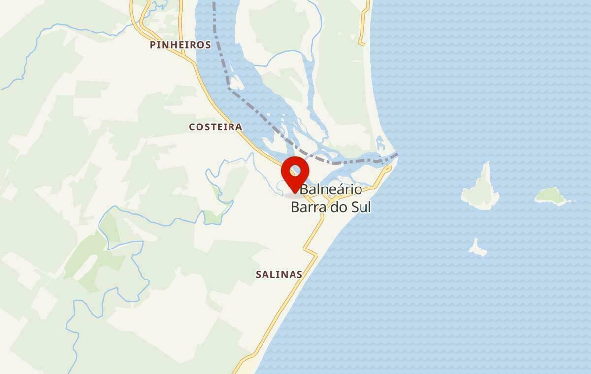 Mapa de Balneário Barra do Sul em Santa Catarina