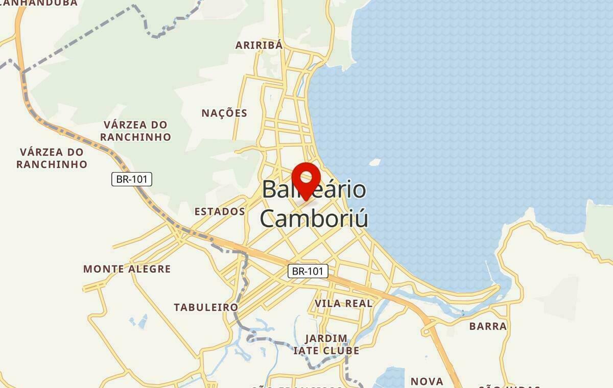 Mapa de Balneário Camboriú em Santa Catarina
