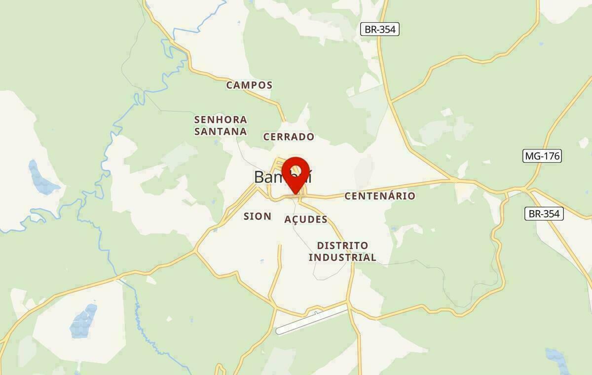Mapa de Bambuí em Minas Gerais