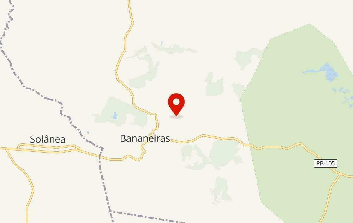 Mapa de Bananeiras na Paraíba