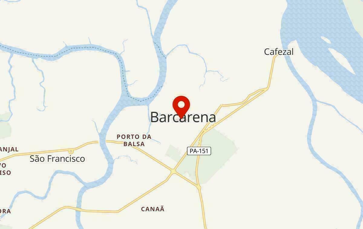 Mapa de Barcarena no Pará