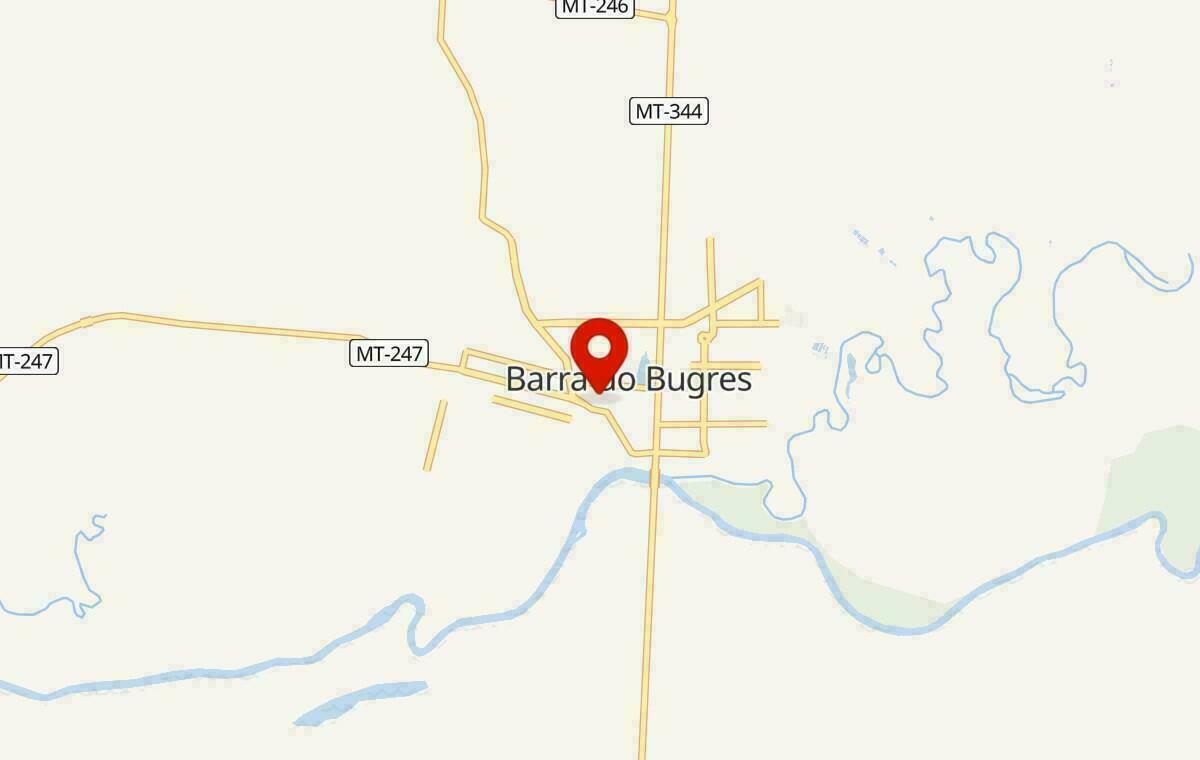 Mapa de Barra do Bugres no Mato Grosso