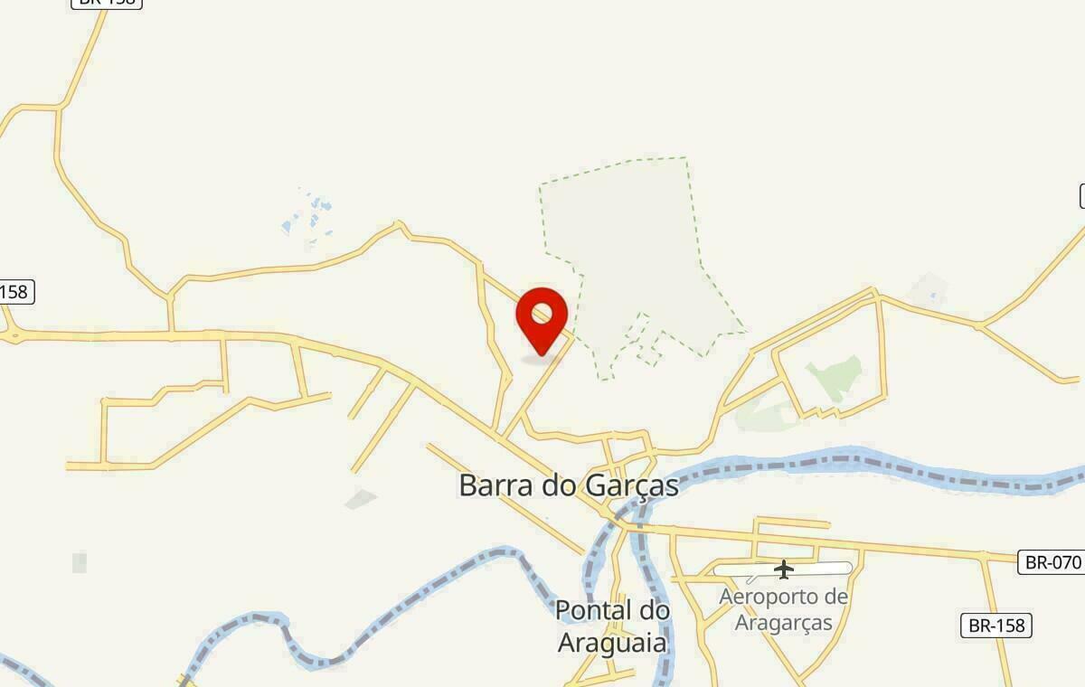 Mapa de Barra do Garças no Mato Grosso
