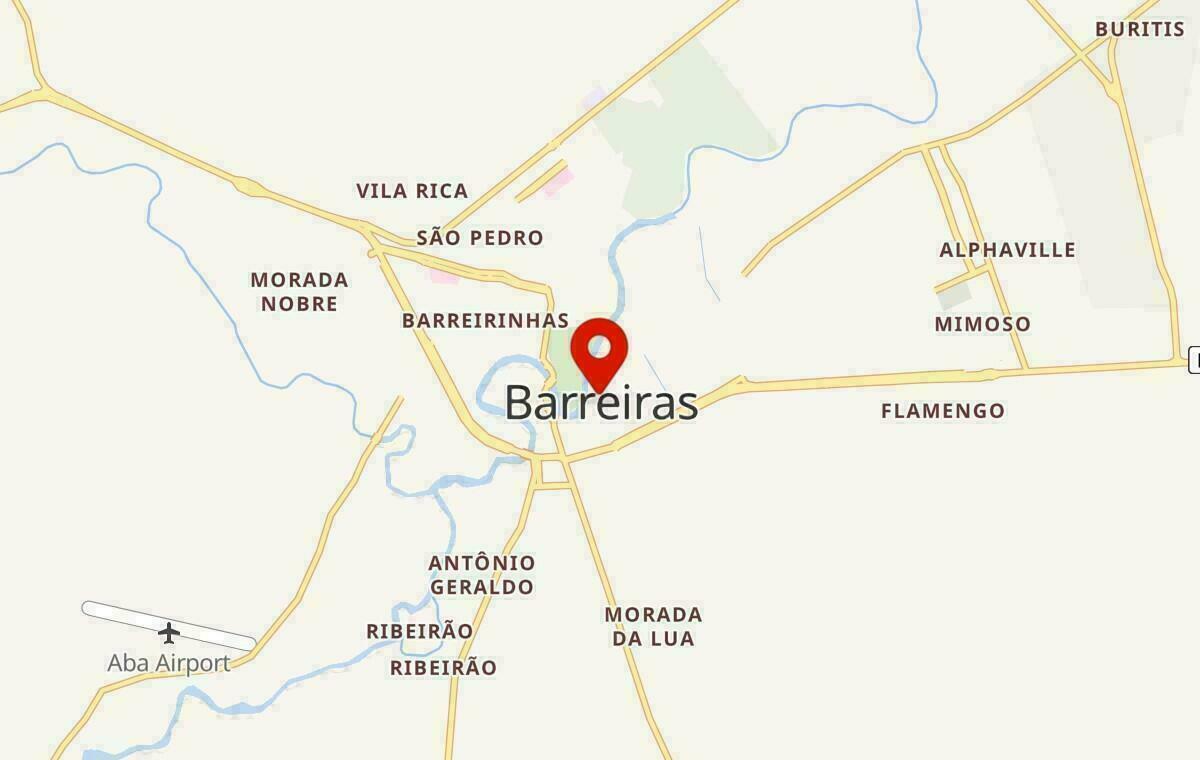 Mapa de Barreiras na Bahia