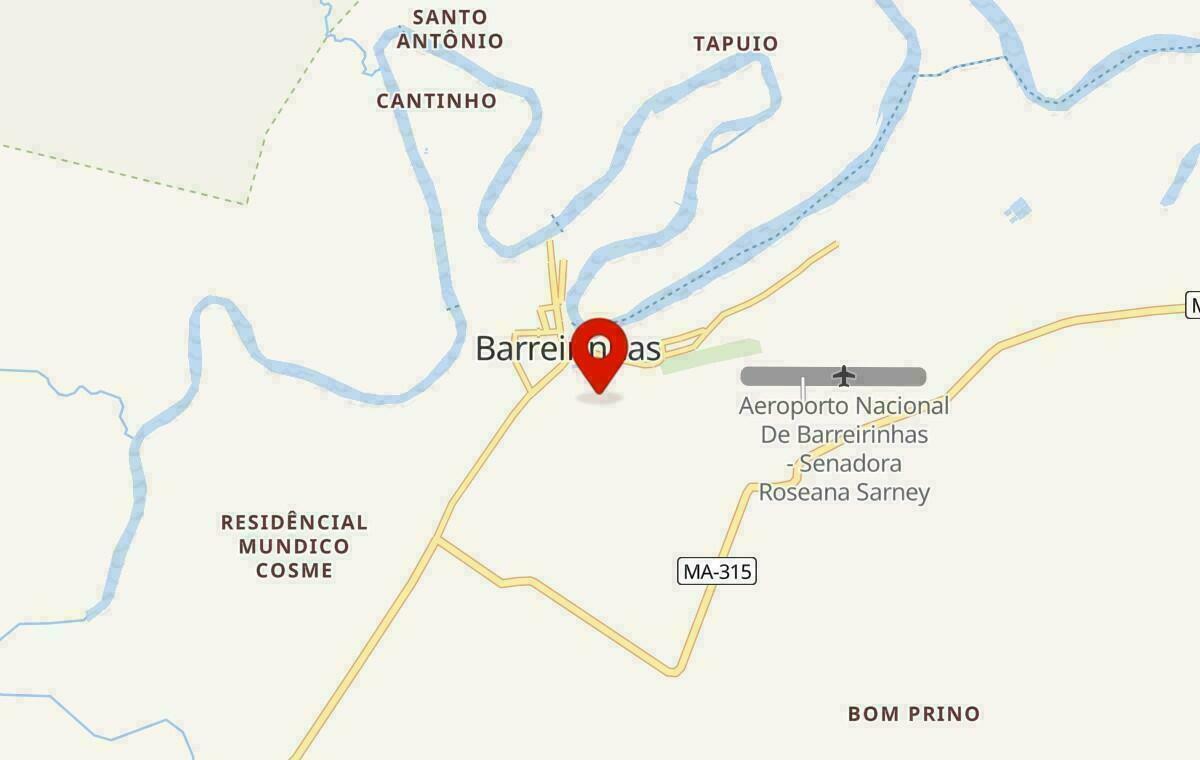 Mapa de Barreirinhas no Maranhão