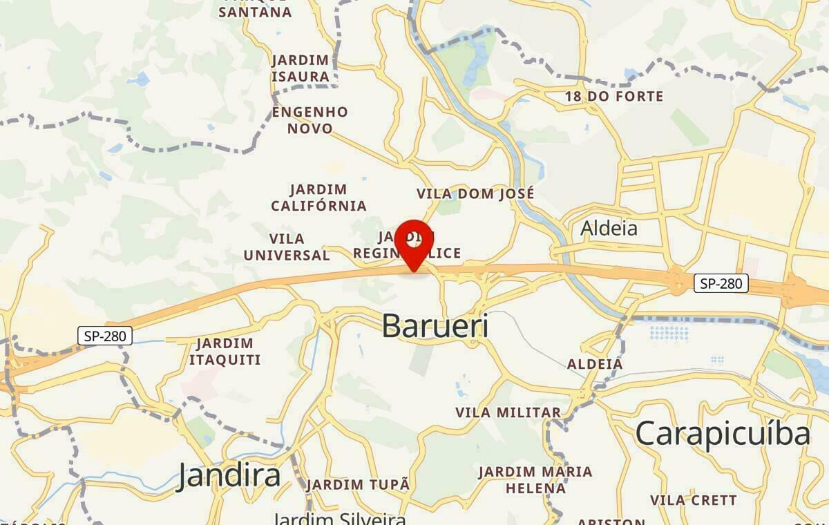 Mapa de Barueri em São Paulo