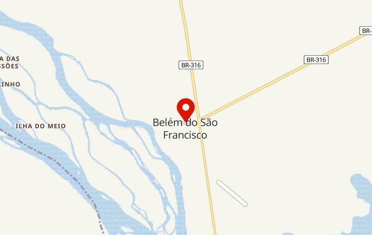 Mapa de Belém do São Francisco em Pernambuco