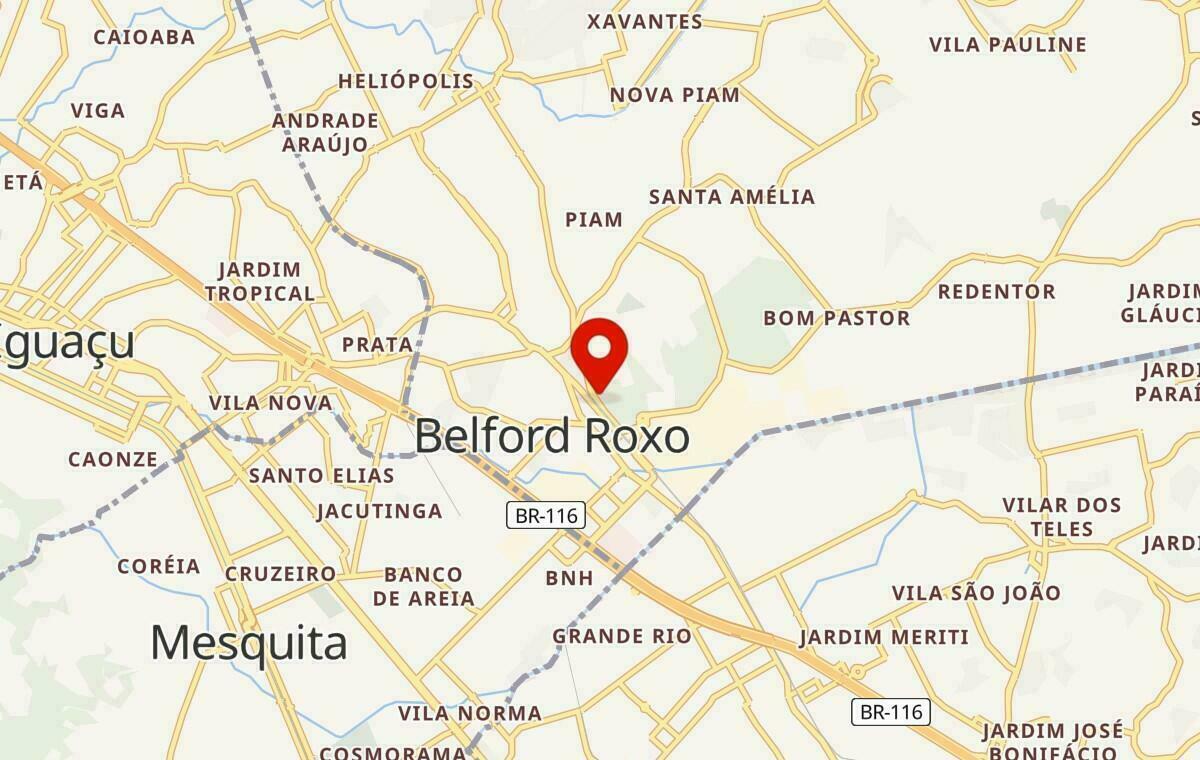 Mapa de Belford Roxo no Rio de Janeiro