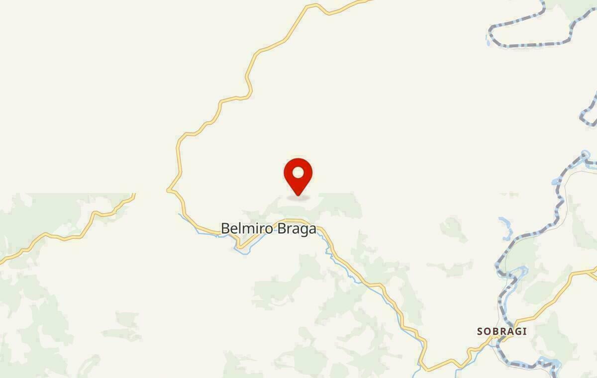 Mapa de Belmiro Braga em Minas Gerais
