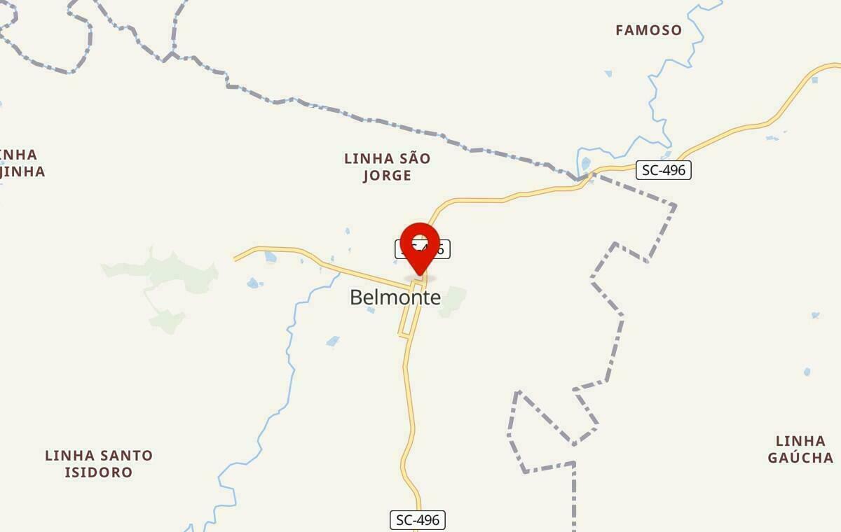 Mapa de Belmonte em Santa Catarina