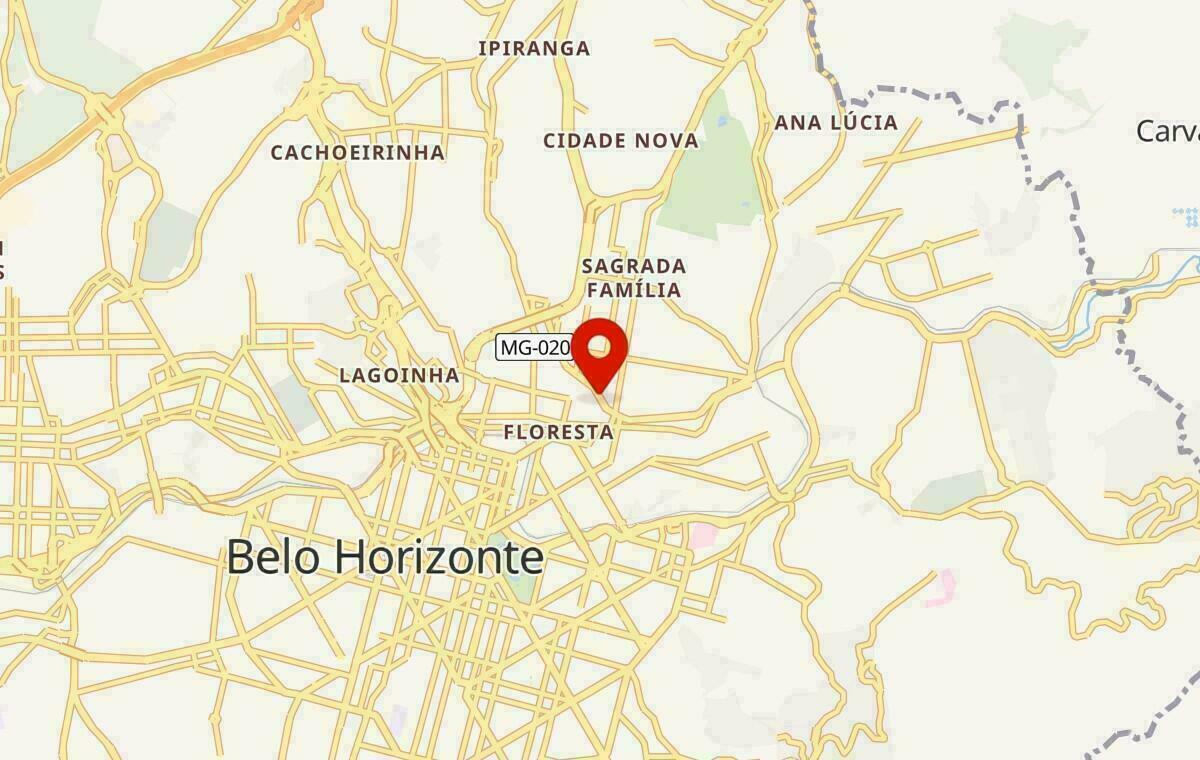 Mapa de Belo Horizonte em Minas Gerais
