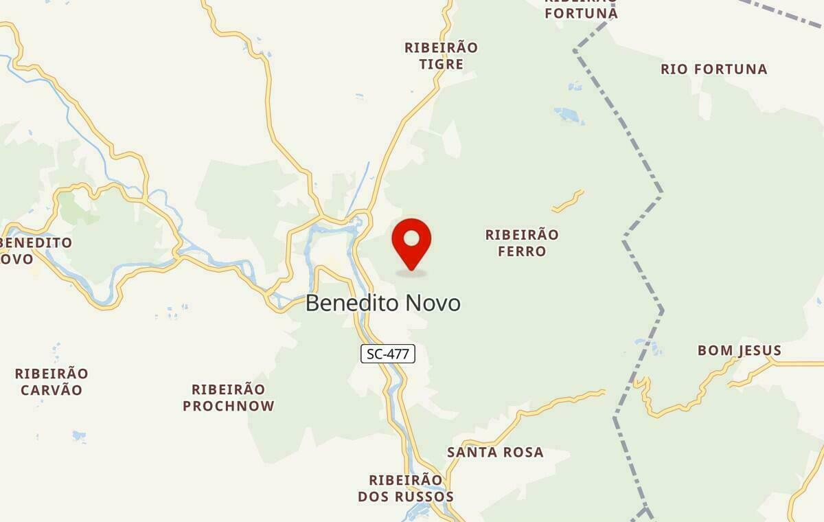 Mapa de Benedito Novo em Santa Catarina