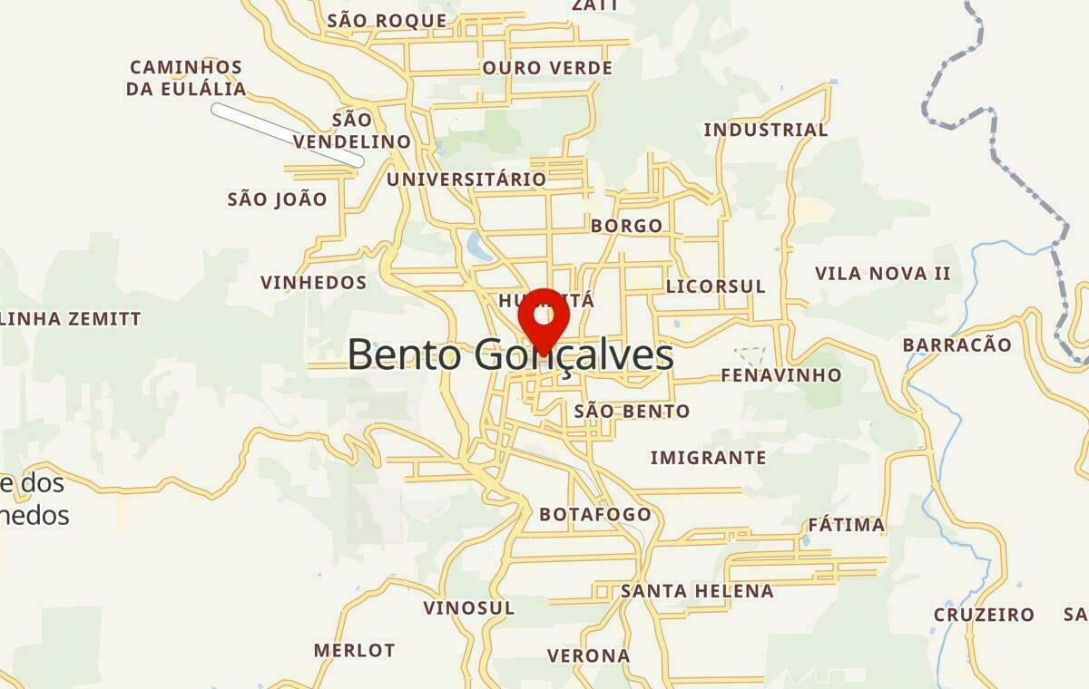 Mapa de Bento Gonçalves no Rio Grande do Sul