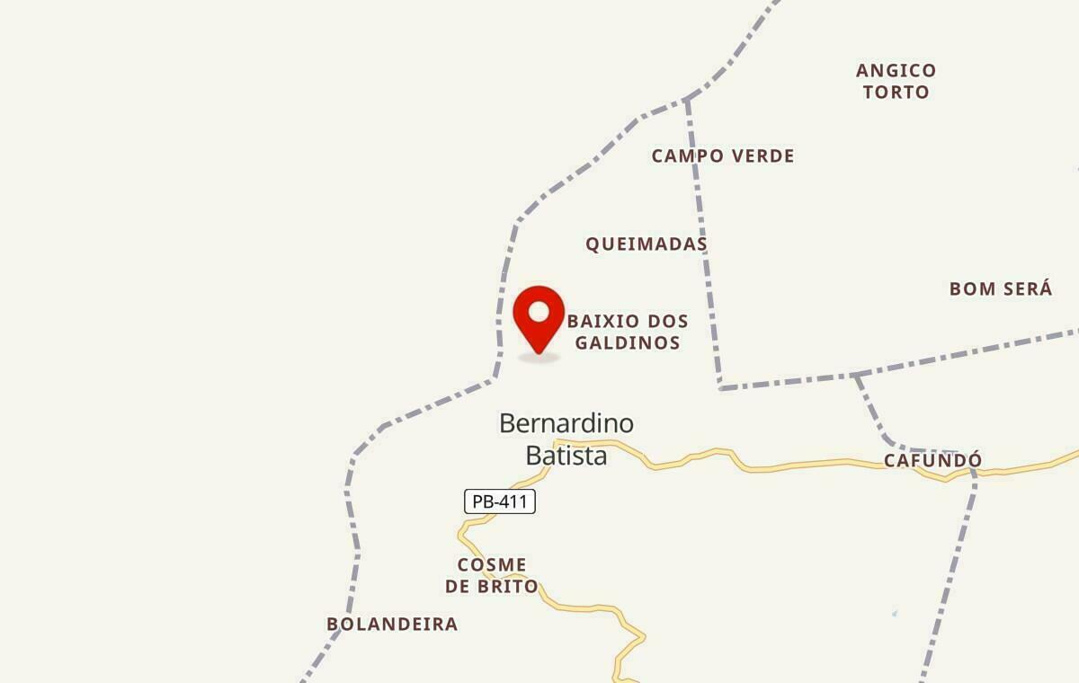 Mapa de Bernardino Batista na Paraíba