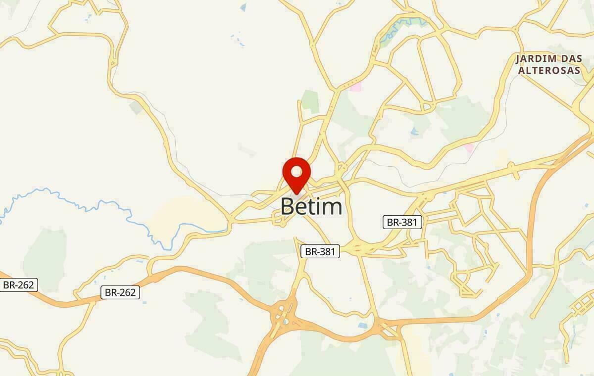 Mapa de Betim em Minas Gerais