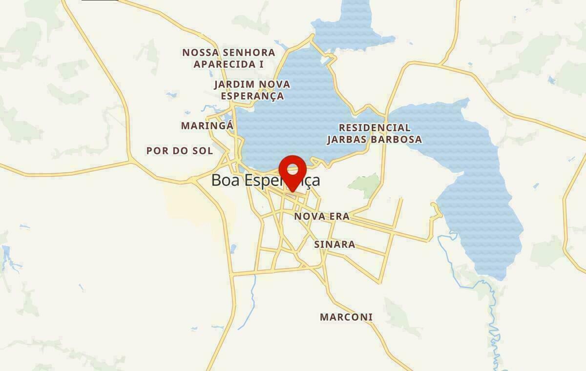 Mapa de Boa Esperança em Minas Gerais