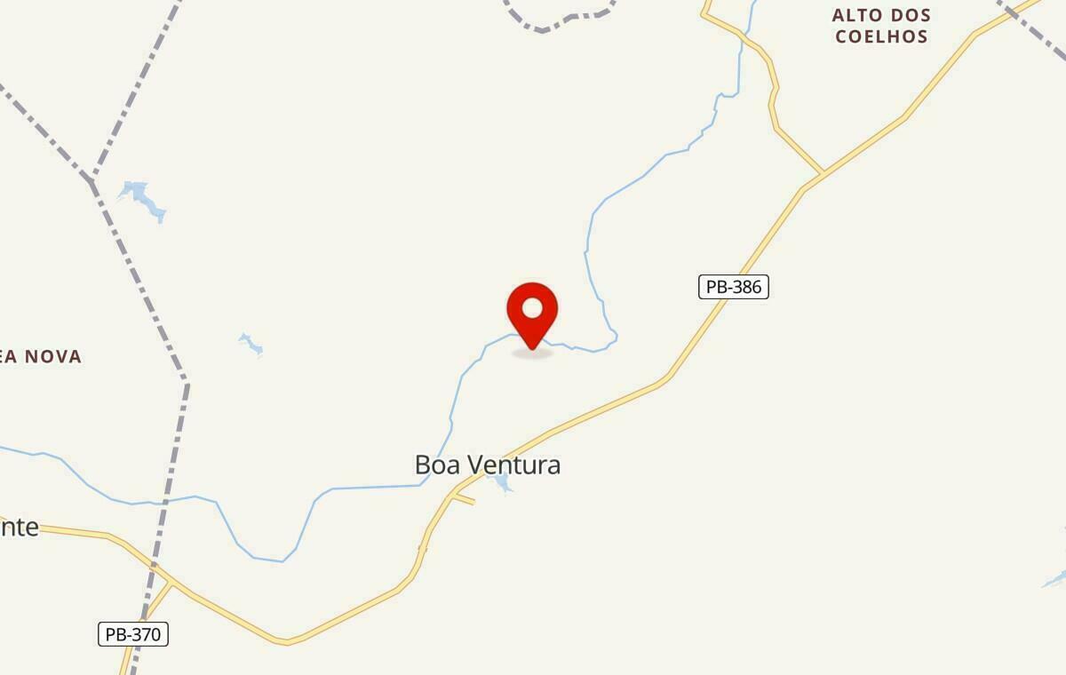 Mapa de Boa Ventura na Paraíba