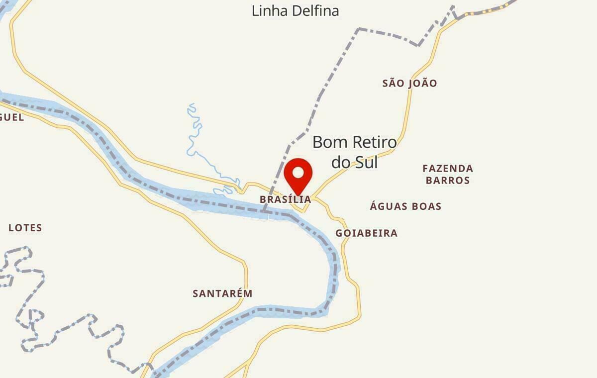 Mapa de Bom Retiro do Sul no Rio Grande do Sul