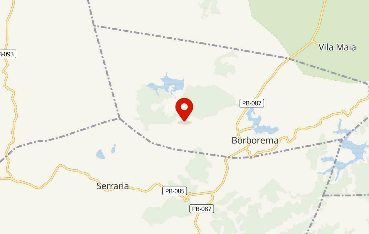 Mapa de Borborema na Paraíba