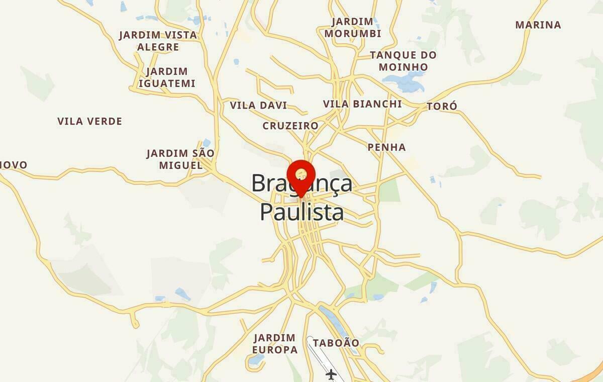 Mapa de Bragança Paulista em São Paulo