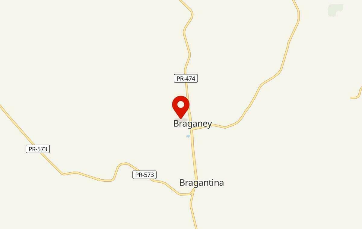 Mapa de Braganey no Paraná