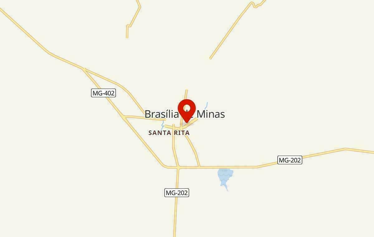 Mapa de Brasília de Minas em Minas Gerais