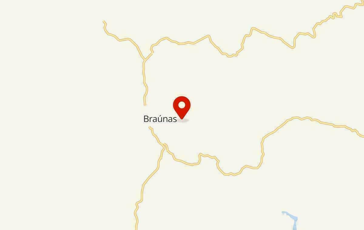 Mapa de Braúnas em Minas Gerais