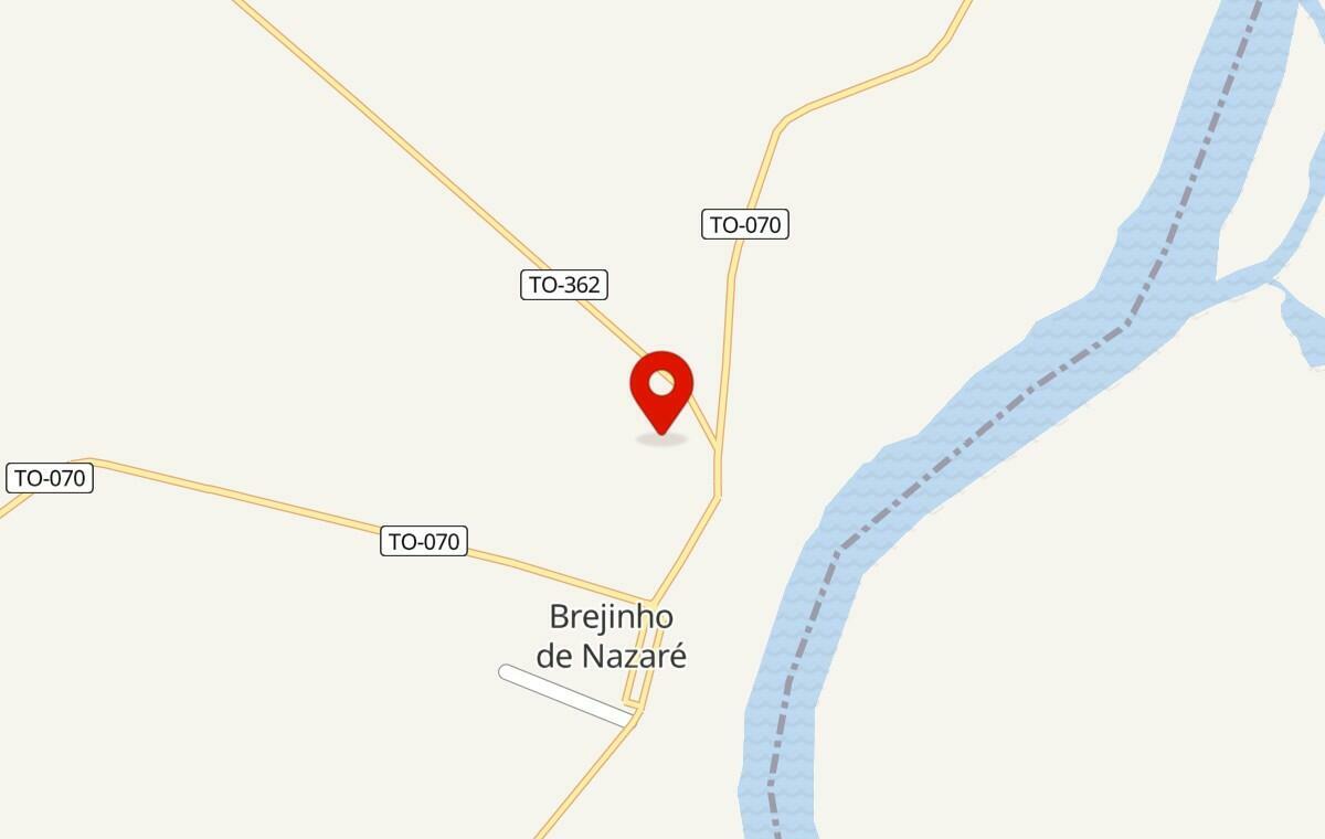 Mapa de Brejinho de Nazaré no Tocantins