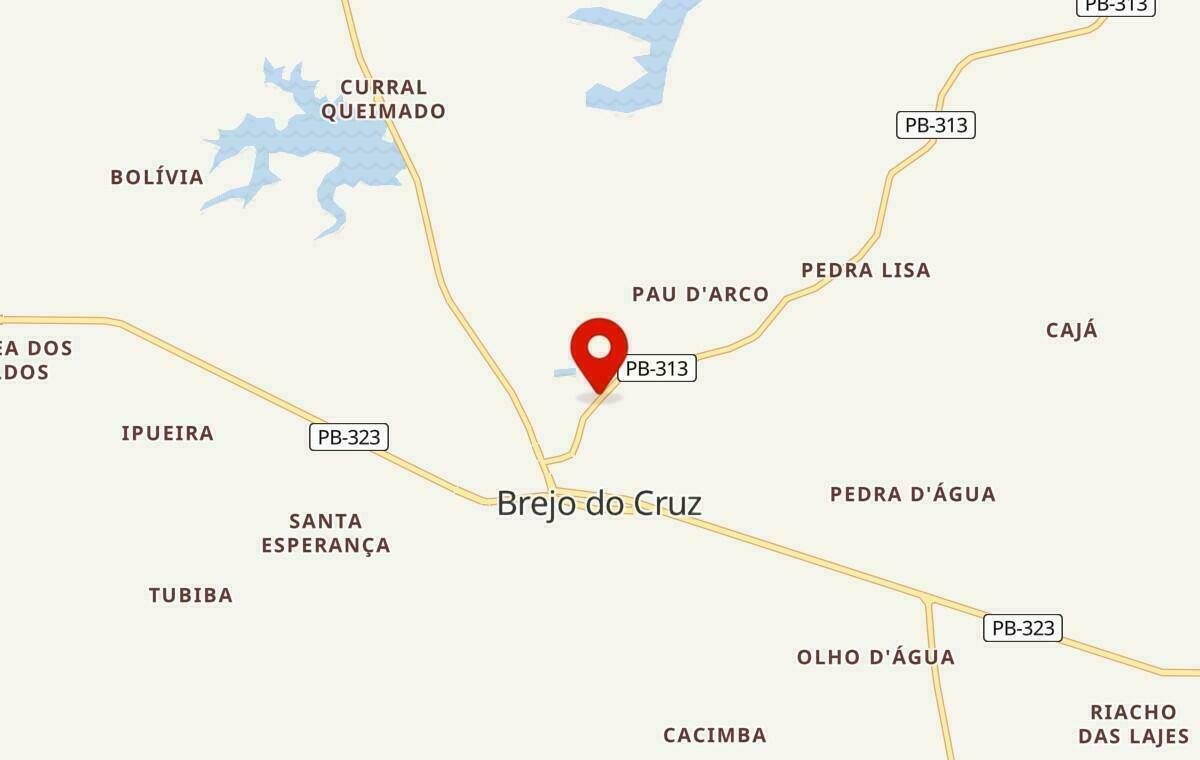 Mapa de Brejo do Cruz na Paraíba
